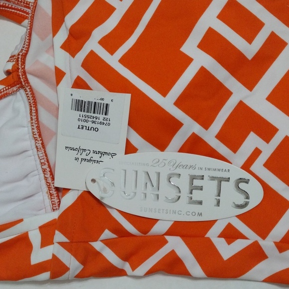 NWT Sunsets Halter Tankini Top High Waist Bikini Bottom Swimsuit Set Size Medium - Picture 16 of 16